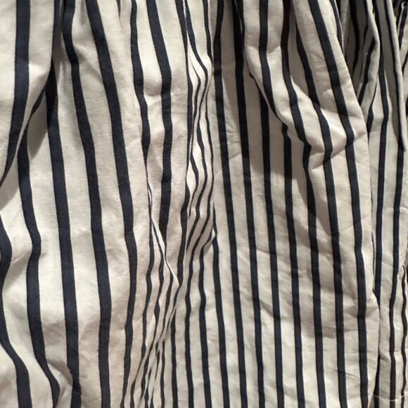 Women's Navy and White Striped Sweatshirt Dress - Picture 5 of 7